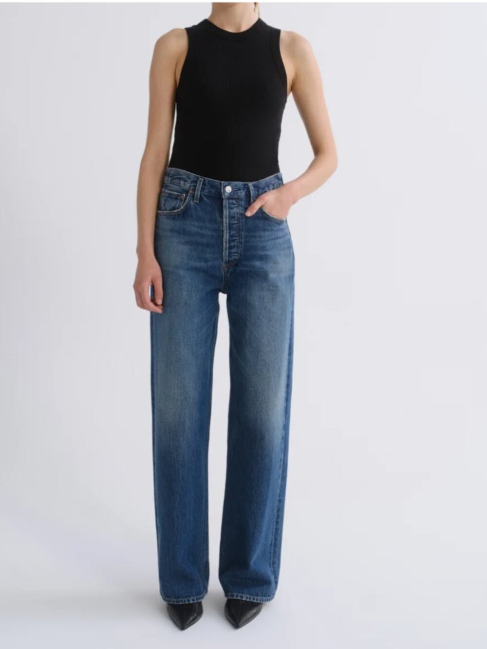 AGOLDE Ren Wide Leg High Rise 32" Jeans Denim 27 Chapter Dark Wash A310-1810